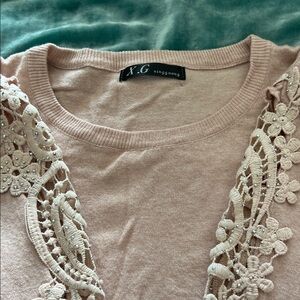 X.G Beige Sweater with Lace Details